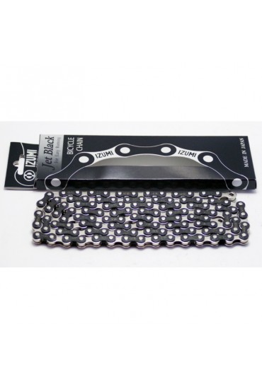 Łańcuch IZUMI JET BLACK Torowy, Ostre Koło 1/2" x 1/8'' Szeroki Czarno/Srebrny