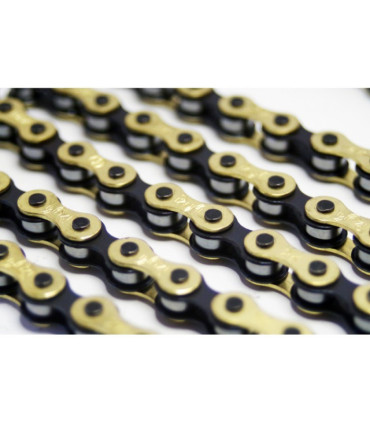 Łańcuch IZUMI V SUPER TOUGHNESS Torowy, Ostre Koło 1/2" x 1/8'' Szeroki Złoto/Granatowy