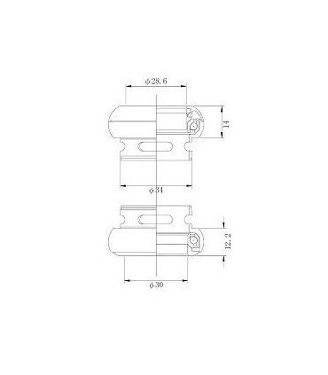 Stery TANGE Seiki J62 1-1/8" Ahead, Czarne