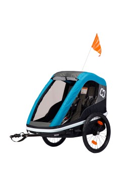silver 60 x 75 x 28 cm M Wave Kids Ride Easy Foldable Childrens Luggage Bicycle Trailer with steel frame 