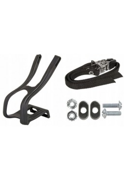 Road Bike, Moutain Bike, Pedal Toe Clips And Straps, Lightweight, Black 