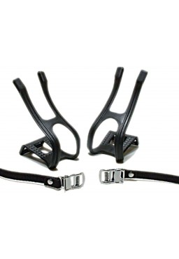 Road Bike, Moutain Bike, Pedal Toe Clips And Straps, Lightweight, Black 