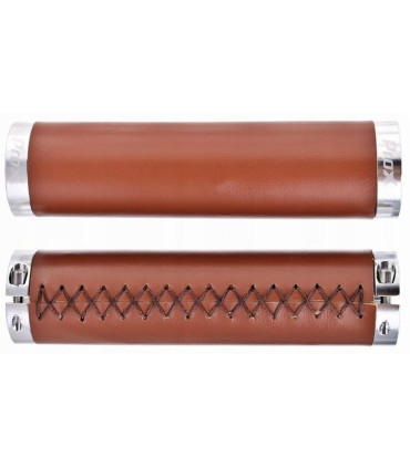 Chwyty Kierownicy, PROX GP-91B Skóra Eco, Skręcane, Brązowe