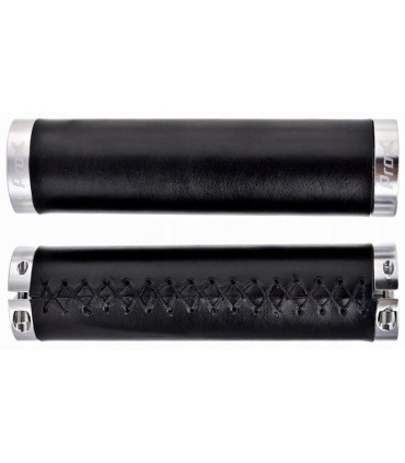 Prox GP-91B Double Lock Bike Grips Black Synthetic Leather