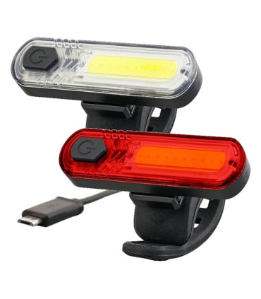 Zestaw Lamp Rowerowych LED, MACTRONIC DUO SLIM, 60/18 lm