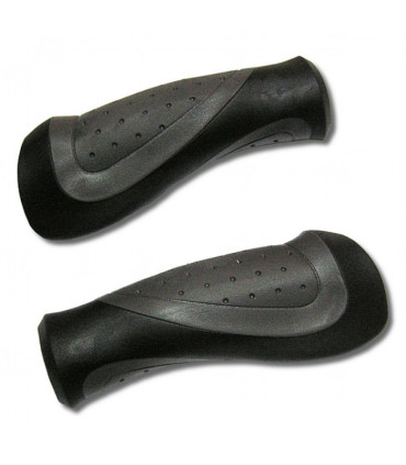 DL-20688 Kraton Gel Handlebar Grips, Black Grey Ergonomy Retro Beach Cruiser, City Bike, Set
