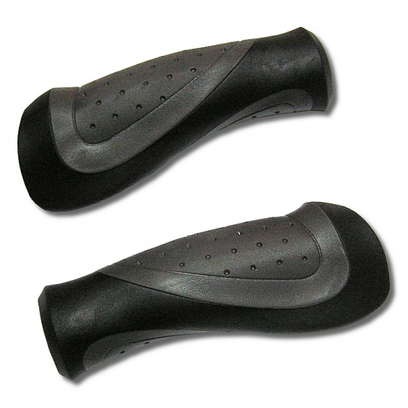 DL 20688 Kraton Gel Handlebar Grips Black Grey Ergonomy Retro