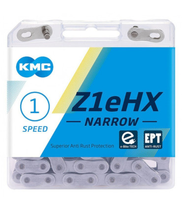 Łańcuch rowerowy KMC Z1eHX 1/2"x3/32" 112 ogniw Single Speed, Wąski, Powłoka EPT, BOX