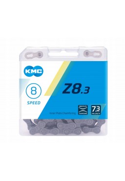  Łańcuch rowerowy KMC Z8.3 1/2"x3/32" 114 ogniw 8 rzędowy, Srebrno-Szary Box