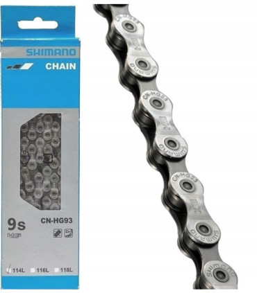 Łańcuch rowerowy Shimano CN-HG93 Alfine 114 ogniw 9 rzędowy Srebrny + pin