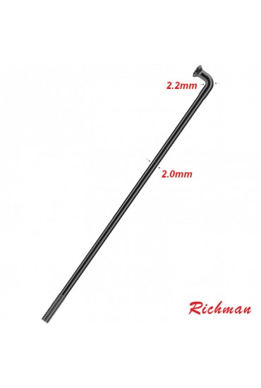  Szprychy RICHMAN CR14 256mm Nierdzewne Wzmacniane Stalowe Czarne 36 Sztuk