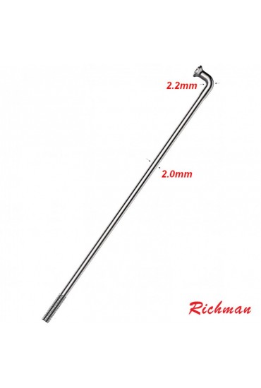 Szprychy RICHMAN SR14 256mm Nierdzewne Wzmacniane 2.3mm Stalowe Srebrne 36 Sztuk