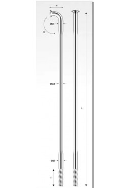   Szprychy PILLAR PDB1417 250mm Cieniowane Nierdzewne Srebrne 18 sztuk