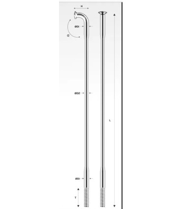   Szprychy PILLAR PDB1417 250mm Cieniowane Nierdzewne Srebrne 18 sztuk