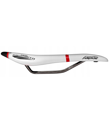 San Marco Aspide Racing Narrow Saddle white-black-red