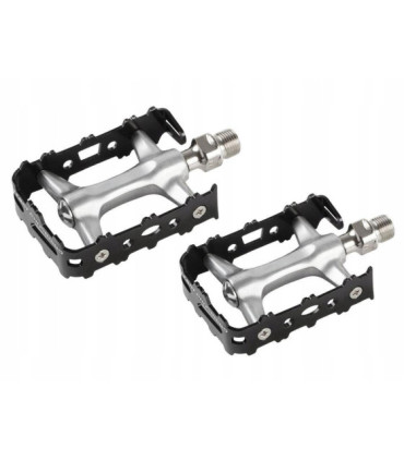 Pedały ACCENT Axium aluminiowe, 9/16" srebrno-czarne
