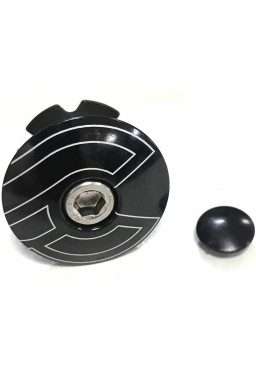 Cinelli Bicycle Top Cap Aluminum Black with bolt, nut and plug