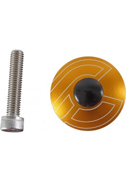 Cinelli Bicycle Top Cap Aluminum Gold with bolt, nut and plug