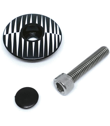 Cinelli Bicycle Top Cap Optical Aluminum with bolt, nut and plug