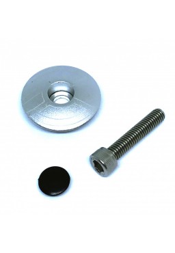 Cinelli Bicycle Top Cap Silver Aluminum with bolt, nut and plug