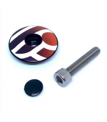 Cinelli Bicycle Top Cap Red Aluminum with bolt, nut and plug