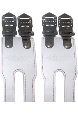  CINELLI Duo Straps Bicycle Foot Pedal Straps Toe Clip Leather White