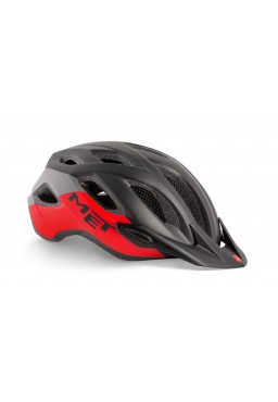 MET CROSSOVER bicycle helmet, black red, size M