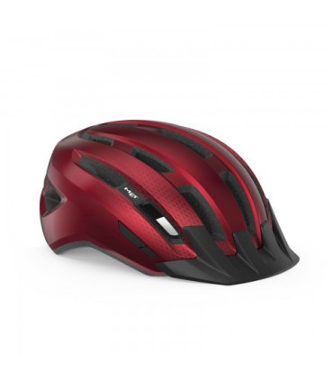 Kask rowerowy MET DOWNTOWN, czerwony połysk, rozmiar M/L