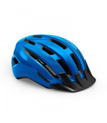 Kask rowerowy MET DOWNTOWN, niebieski połysk, rozmiar M/L