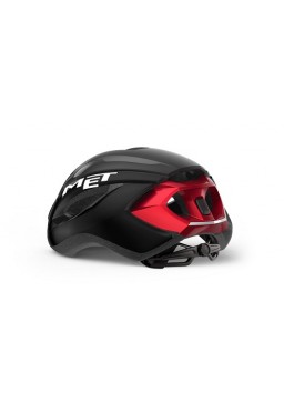 MET STRALE bicycle helmet, black red gloss, size M