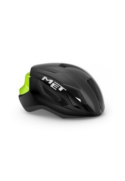 MET STRALE bicycle helmet, black yellow gloss, size M