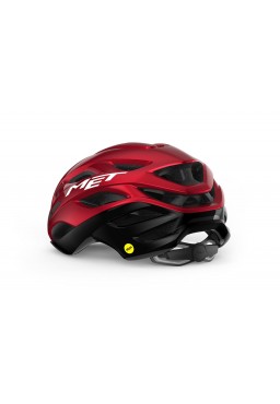 Kask rowerowy MET ESTRO MIPS, czarno-czerwony połysk, rozmiar L