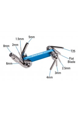 Klucz Park Tool IB-2 śrubokręt/T25 Torx/imbus - 1.5/2/2.5/3/4/5/6/8mm