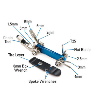 Klucz Park Tool IB-3 śrubokręt/T25 Torx/imbus - 1.5-8mm/Wyciskacz do łańcucha