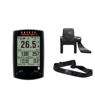 Licznik rowerowy CatEye PADRONE SMART+ CC-SC100B + czujniki prędkości/kadencji i pulsu czarny