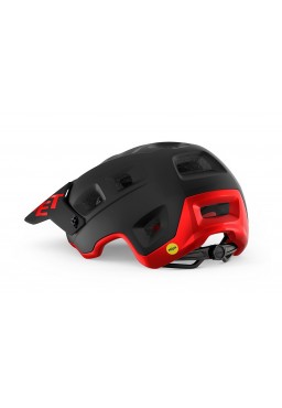 Kask rowerowy MET TERRANOVA MIPS, czarno-czerwony, rozmiar L