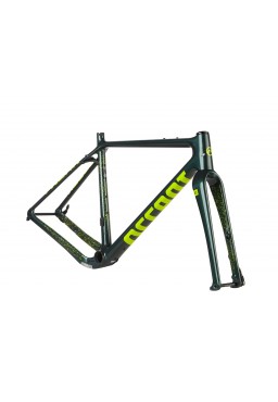 Rama gravel ACCENT Freak Carbon zielono-limonkowa, rozmiar XS (rama, widelec, stery)