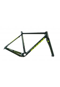 Rama gravel ACCENT Freak Carbon zielono-limonkowa, rozmiar XS (rama, widelec, stery)