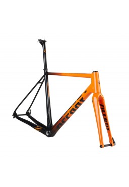 ACCENT CX-ONE Carbon Cyclocross Bike Frame (Frame+Fork+Headset, Suspension seatpost) tiger orange, Size M (54 cm)