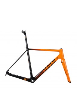 ACCENT CX-ONE Carbon Cyclocross Bike Frame (Frame+Fork+Headset, Suspension seatpost) tiger orange, Size S (52 cm)