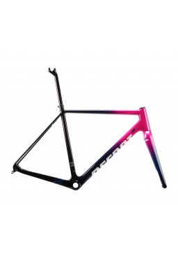 ACCENT CX-ONE Carbon Cyclocross Bike Frame (Frame+Fork+Headset, Suspension seatpost) pink, Size XS (50 cm)