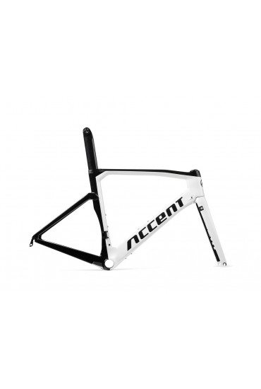 ACCENT Cyclone Carbon Road Bike Frame (frame, fork, seatpost, clamp) cosmic black, Size L (54 cm)