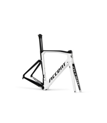 Rama szosowa ACCENT Cyclone Carbon (rama, widelec, stery, wspornik siodła) czarna, rozmiar L (54 cm)