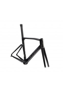 ACCENT Cyclone Carbon Road Bike Frame (frame, fork, seatpost, clamp) cosmic black, Size M (52 cm)
