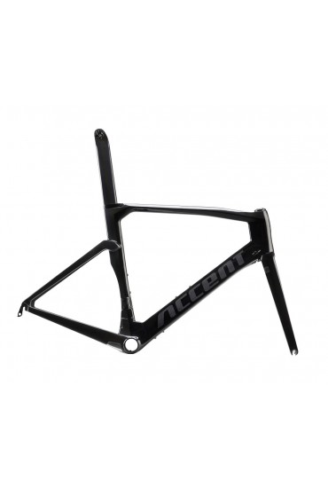 ACCENT Cyclone Carbon Disc Road Bike Frame (frame, fork, handlebar, seatpost, seat clamp, headset) cosmic black, Size L (54 cm)
