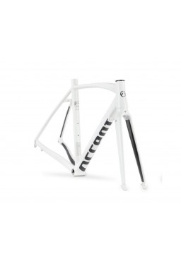 ACCENT Piuma Road Bike Frame (frame, fork, headsets) white grey, Size L (55 cm)