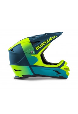 Bluegrass INTOX bicycle helmet, blue yellow fluo matt, size L