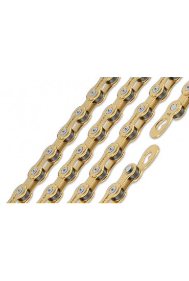 Wippermann Connex 9sG 114 Links, 9-Speed Derailleur Chain Gold, Connex Link