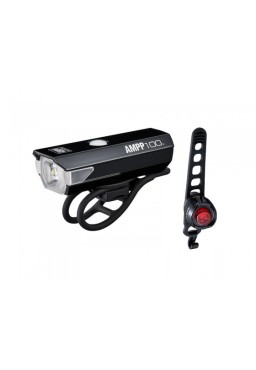 Zestaw lamp rowerowych Cateye AMPP 100 HL-EL041RC / ORB TL-LD160-R