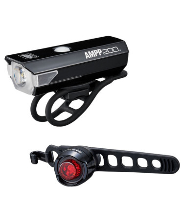 Cateye Bicycle Lamp Set  AMPP 200 HL-EL042RC / ORB SL-LD160-R